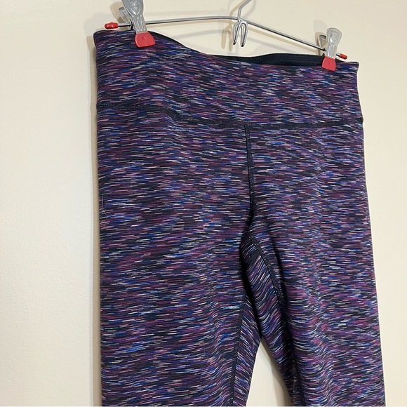 Zella Reversible Purple Space Dye / Black Athletic Leggings - Picture 2 of 13